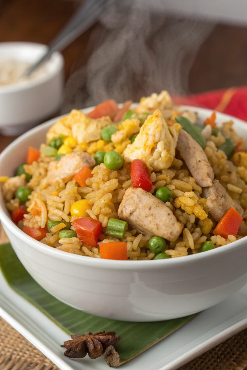 Best ever better than takeout easy chicken fried rice with eggs & vegetables {30 minute dinner re...