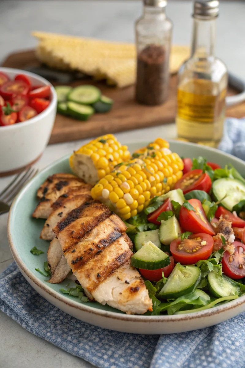 Ingredients for Easy Cheap Summer Meals recipe with beans, rice, and ground meat