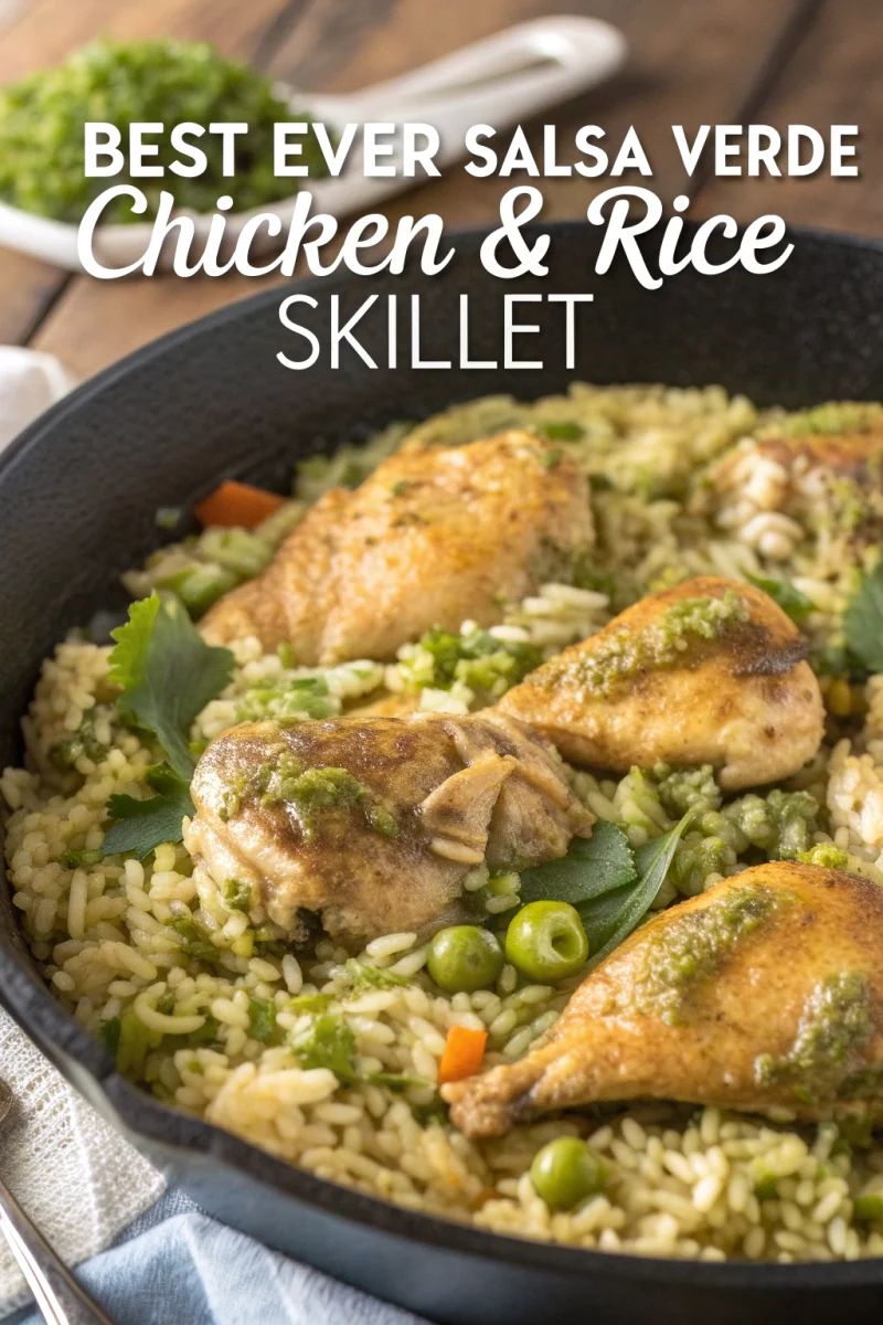 Best ever salsa verde chicken & rice skillet — one balanced life recipe