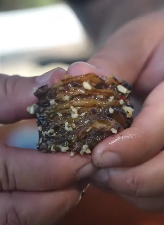Mixing filling for Viral Beef Tortilla Skewers