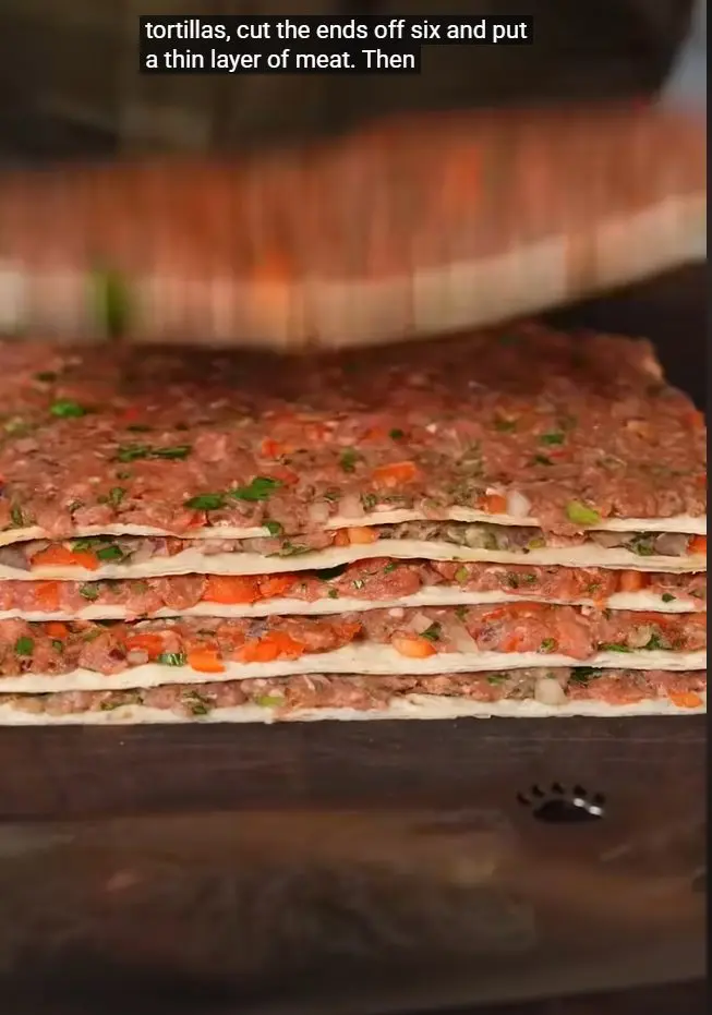 Rolled tortillas sliced evenly