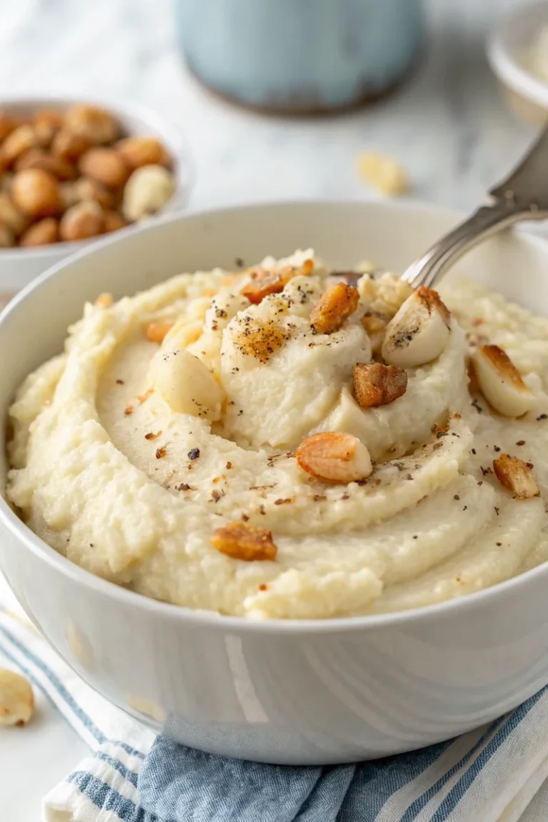 Creamy Roasted Mashed Cauliflower | Home Cook Legacy Creamy roasted garlic mashed cauliflower