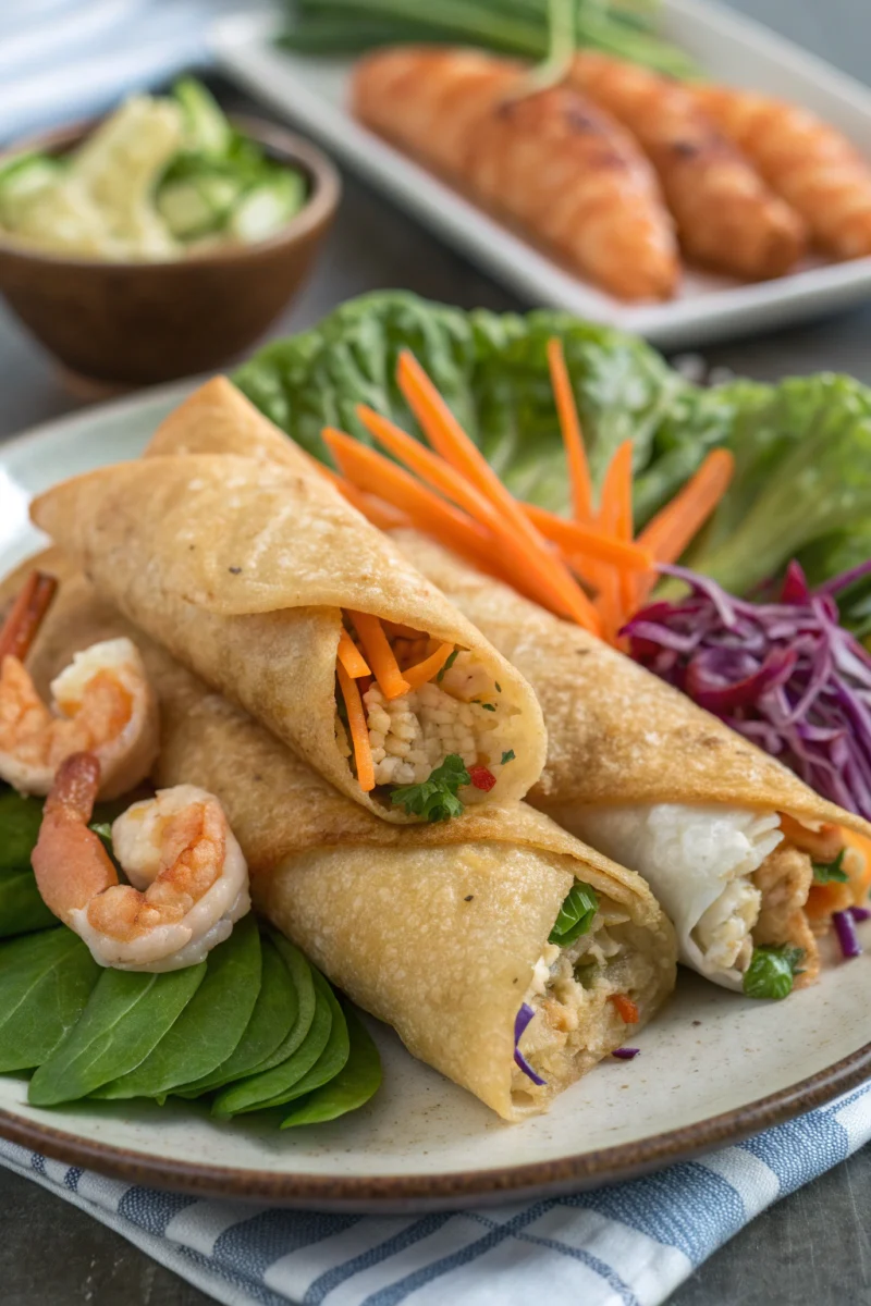 Dosa Spring Rolls ingredients and dosa batter ready for rolling