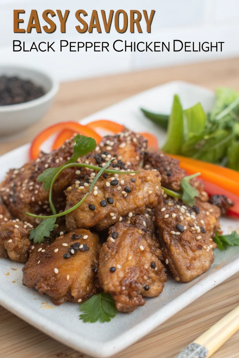 Ingredients for black pepper chicken laid out on a counter