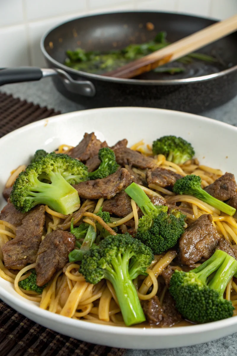 Family Favorite Chinese Beef And Broccoli (One Pan Take-Out) Recipe | Home Cook Legacy Ingredients for chinese beef and broccoli laid out on a counter