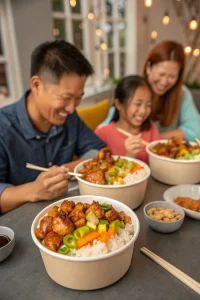 Family favorite delicious sticky chicken rice bowls recipe