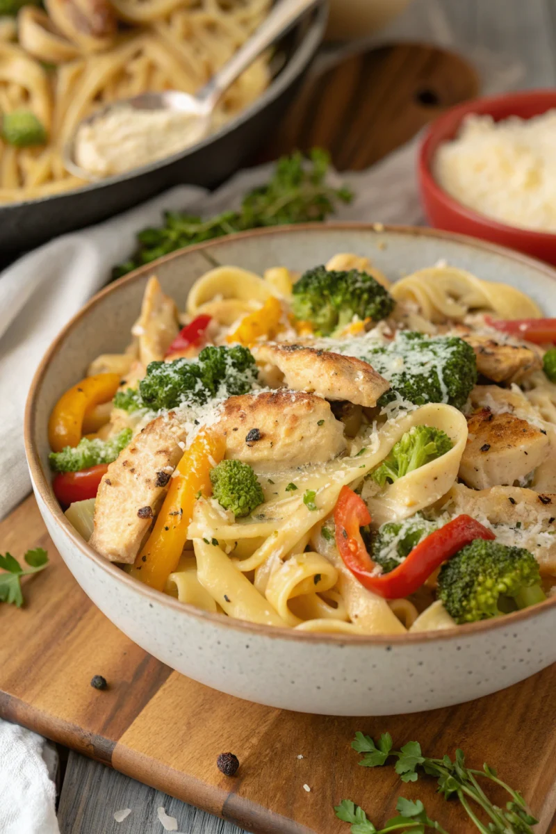 Homemade creamy protein pasta bowl in 15 minutes