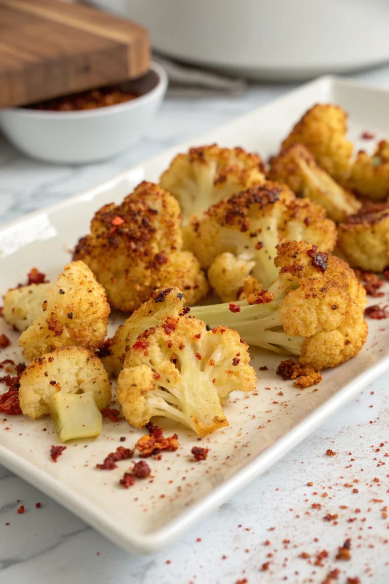 Spicy roasted cauliflower bites