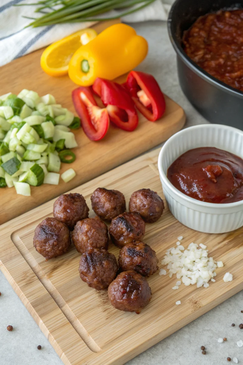 BBQ meatballs, air fryer dinner, easy appetizer crispy healthy recipe