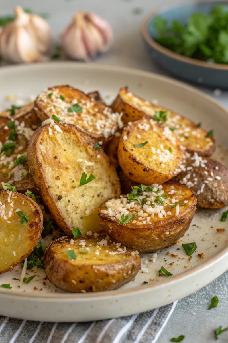 Air Fryer Garlic Parmesan Potatoes