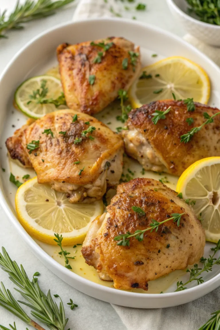 Baked Lemon Herb Chicken Thighs | Home Cook Legacy Baked lemon herb chicken thighs