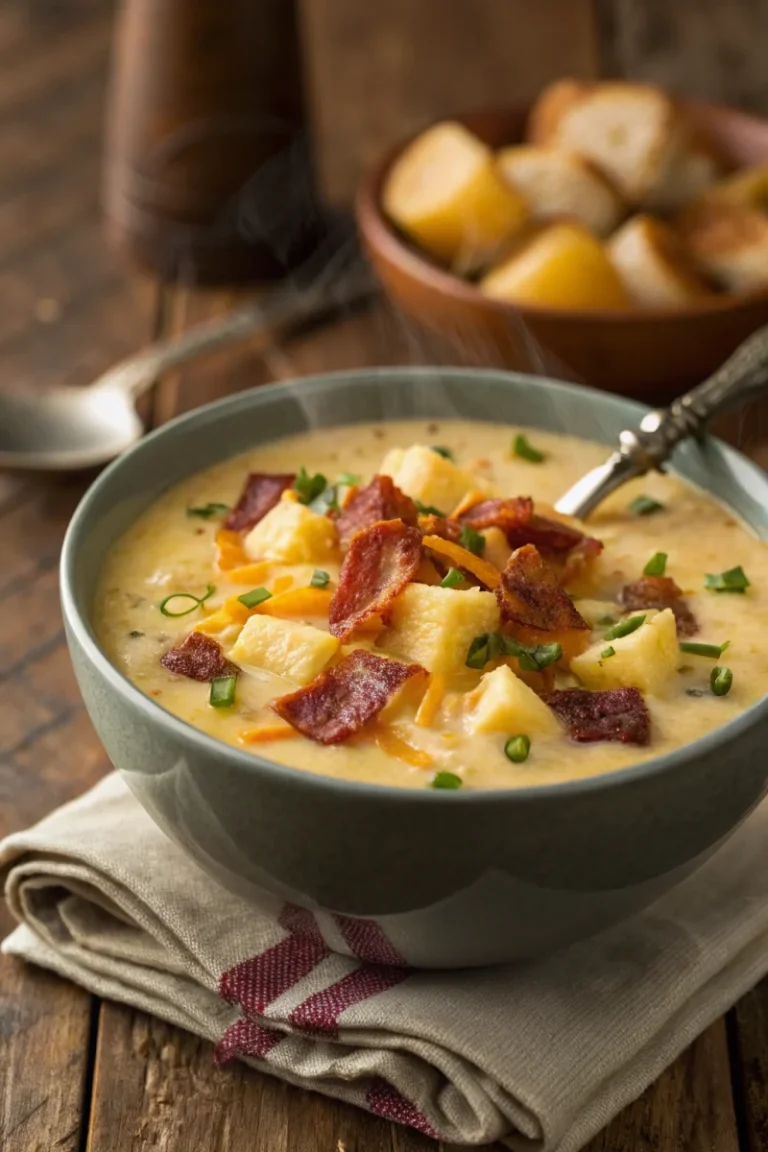 Cheddar Bacon Potato Soup | Home Cook Legacy Cheddar bacon potato soup