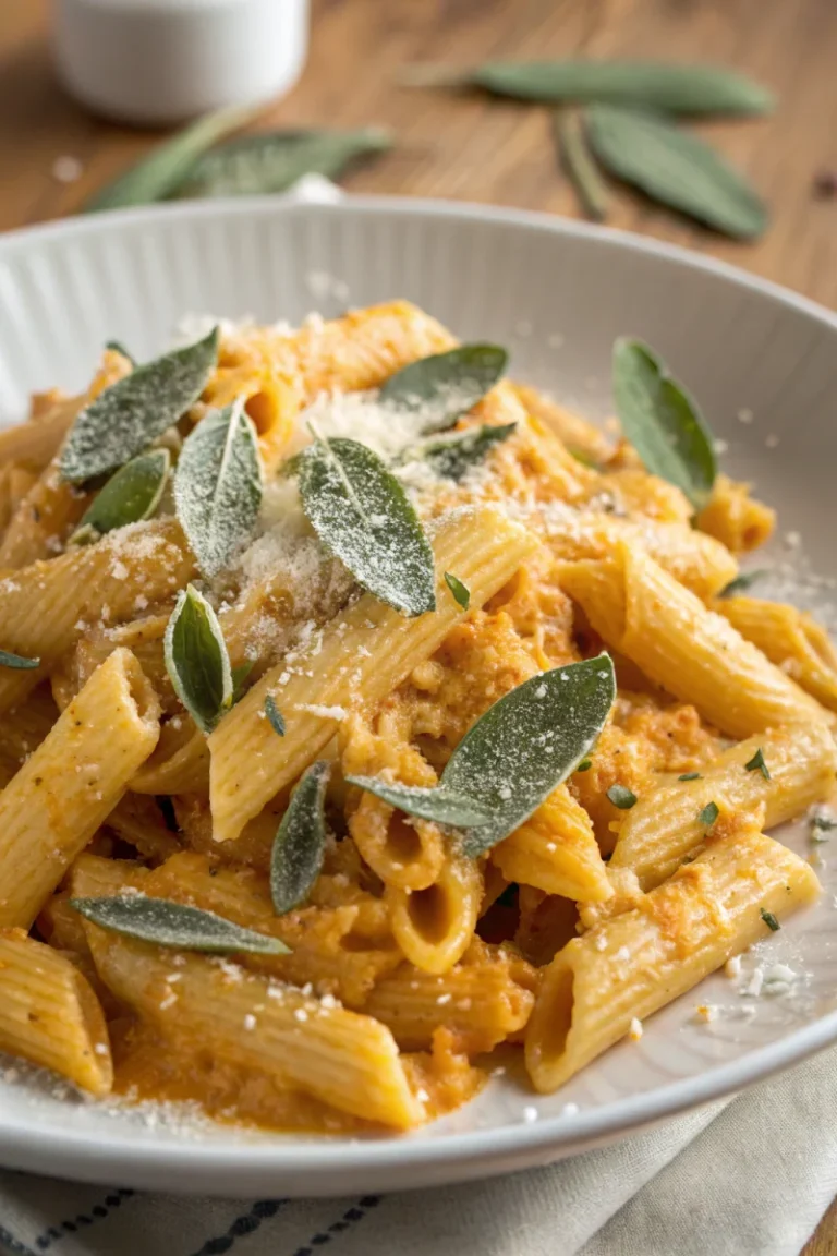 Cheesy Pumpkin Alfredo Penne With Parmesan &Amp; Sage | Home Cook Legacy Cheesy pumpkin alfredo penne with parmesan & sage