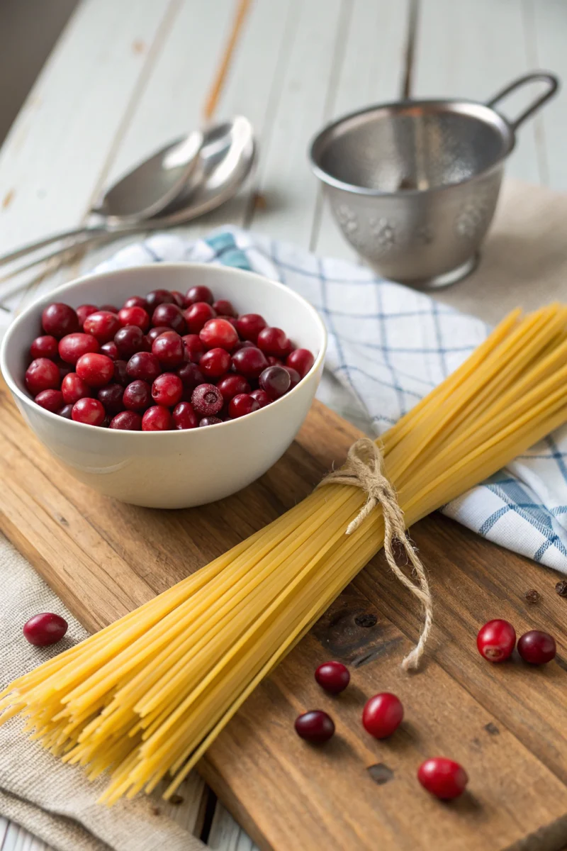 cranberry pasta, creative dinner, holiday recipe crispy healthy recipe
