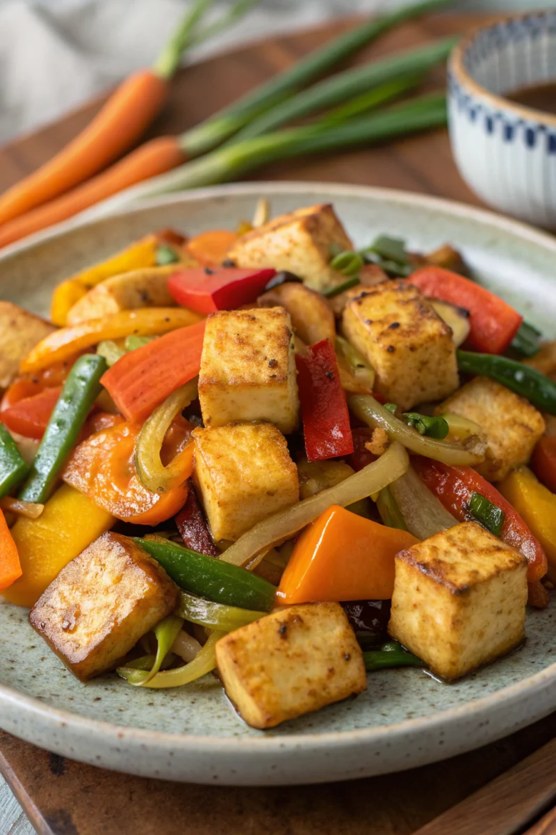 Crispy Tofu Stir Fry with Autumn Veggies in 20 Minutes