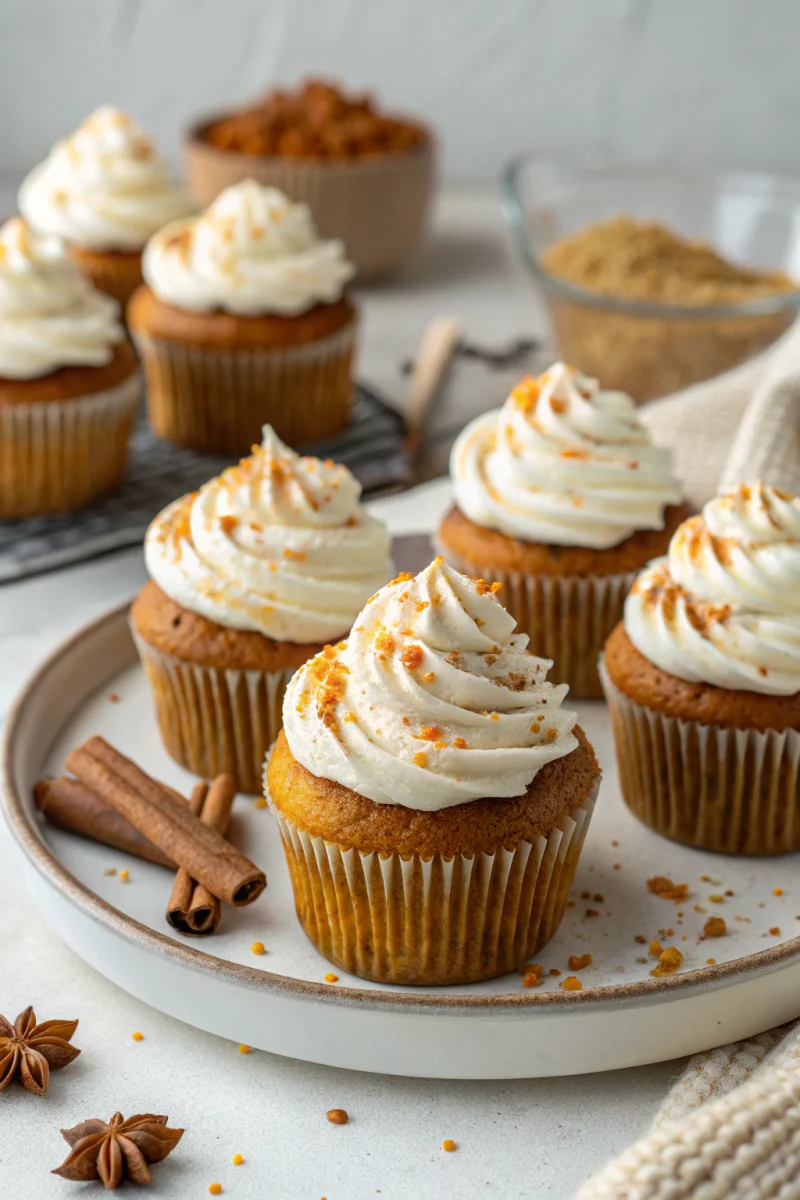 Delicious Spiced Pumpkin Cupcakes with Cream Cheese Frosting - Perfect Fall Treat