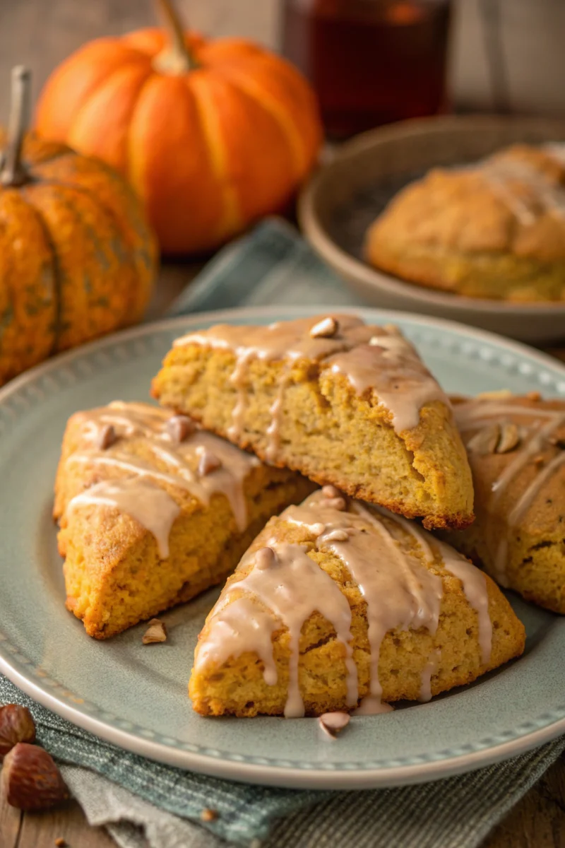 Easy Pumpkin Scones Recipe with Maple Glaze for a Cozy Fall Treat
