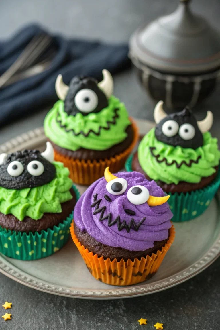 Halloween Monster Cupcakes | Home Cook Legacy Halloween monster cupcakes