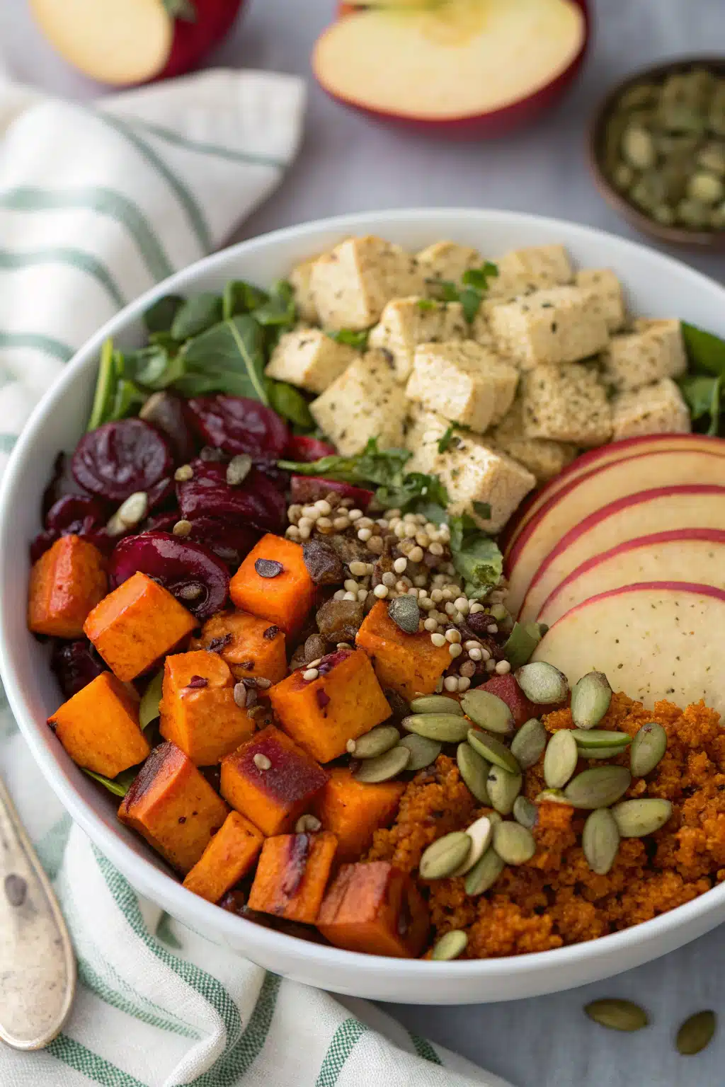 Hearty & healthy fall harvest power bowl recipe for cozy weeknight dinners