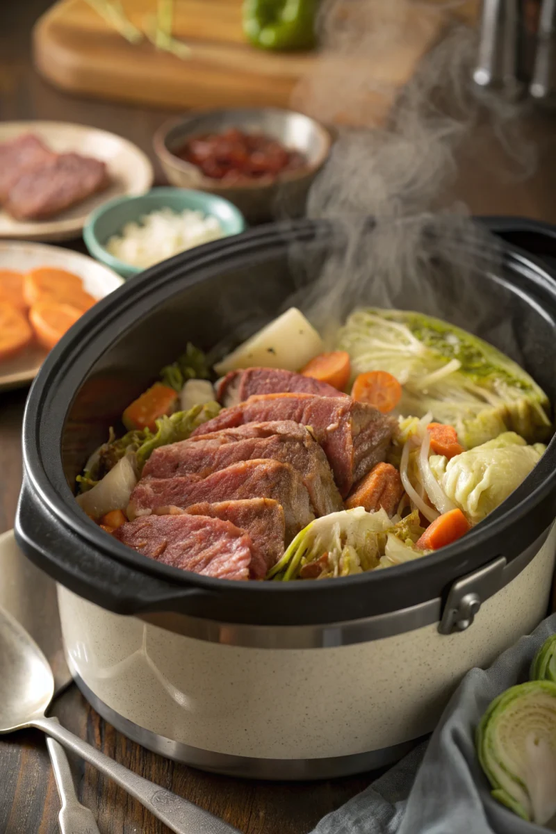Melt-in-Your-Mouth Slow Cooker Corned Beef and Cabbage Recipe