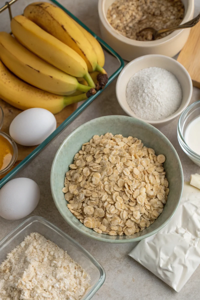 oatmeal bars, healthy snack, banana dessert crispy healthy recipe