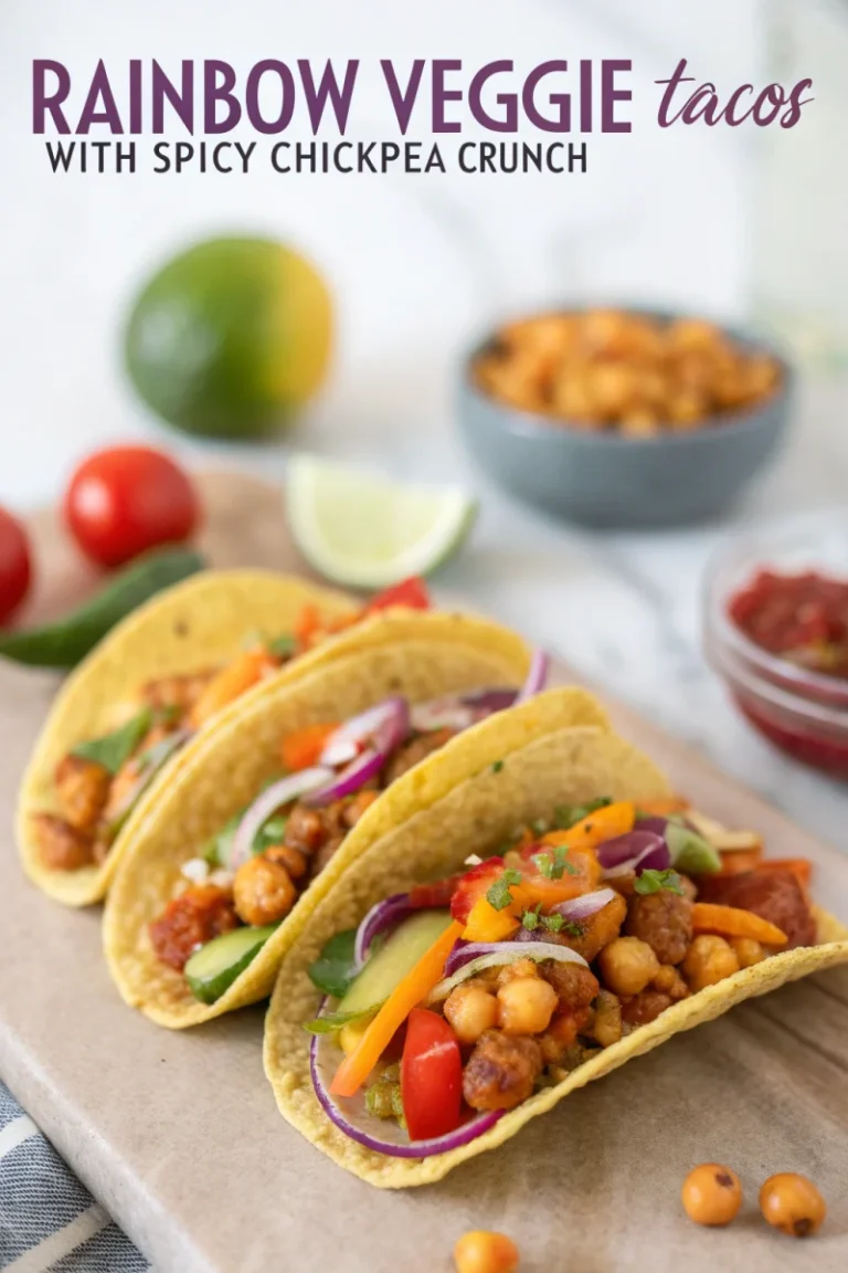 Rainbow Veggie Tacos With Spicy Chickpea Crunch | Home Cook Legacy Rainbow veggie tacos with spicy chickpea crunch