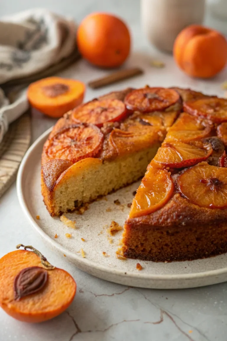 Simple persimmon upside-down cake recipe for a delicious autumn treat