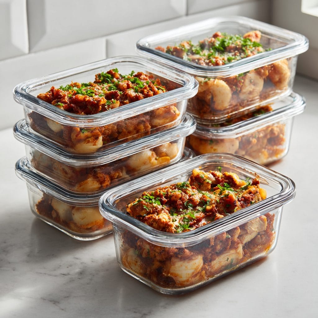 Chicken simmering in creamy herb sauce for cozy casserole