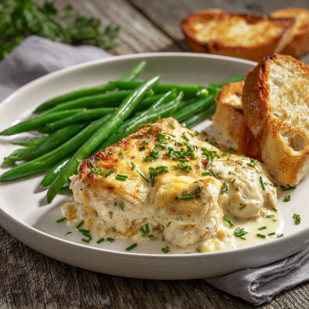 Whisking a silky cream sauce for chicken casserole