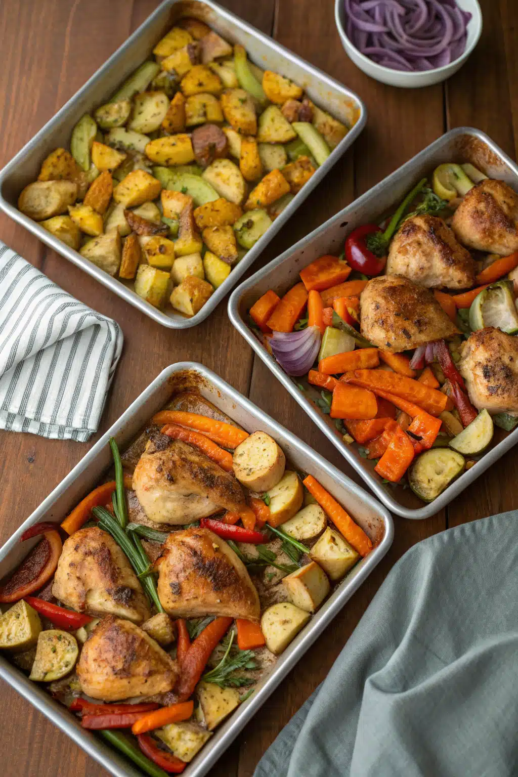 5 cozy chicken veggie sheet pan dinners