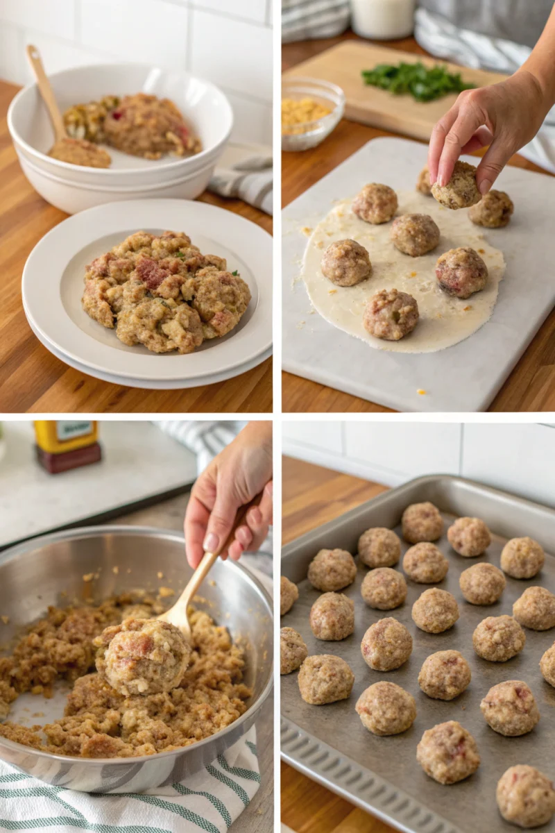 Incredible sausage stuffing balls in 10 cozy steps