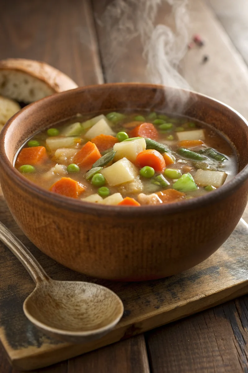 Winter veggie soup in 5 irresistible ingredients