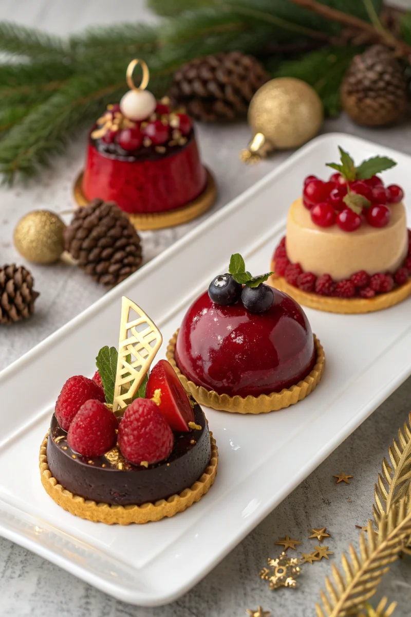 Luxe 4-item christmas french tip dessert
