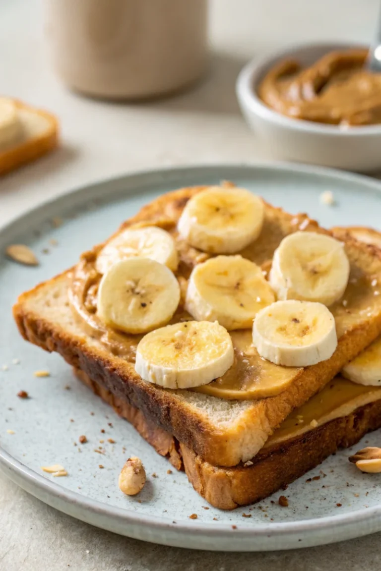 Air fryer peanut butter banana toast