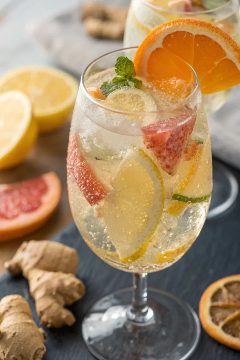 Citrus ginger sparkling refresher