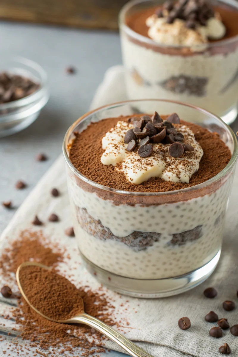 Creamy chia pudding tiramisu style