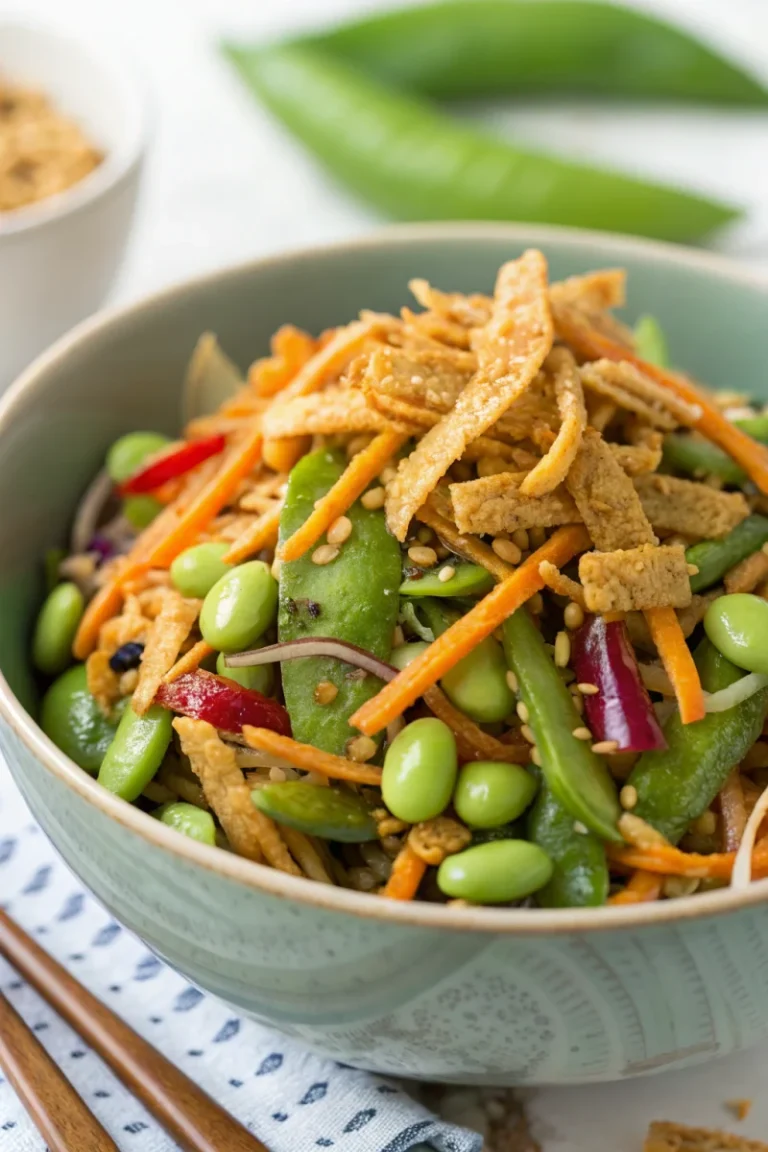 Crispy edamame crunch salad
