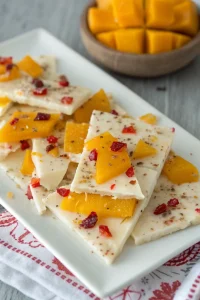 Greek yogurt bark mango chili