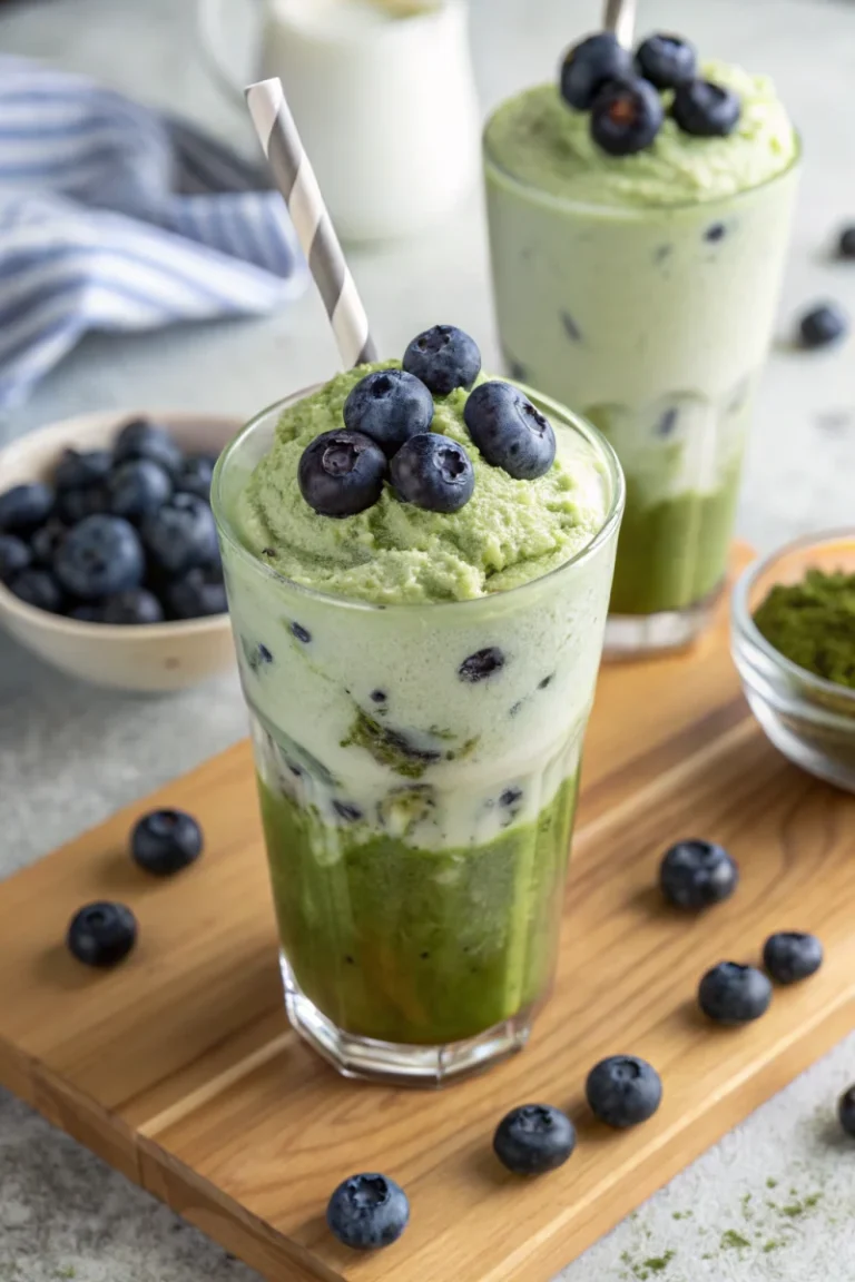 Iced blueberry matcha cloud