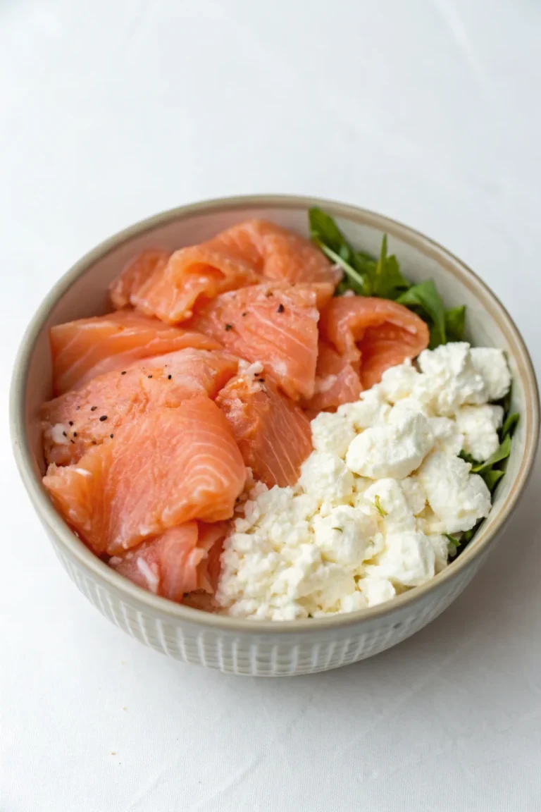 Salmon cottage cheese bowl