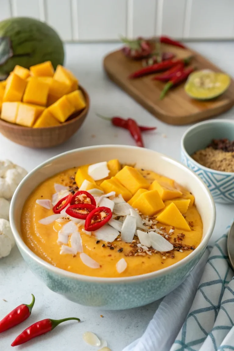 Spicy mango coconut smoothie bowl