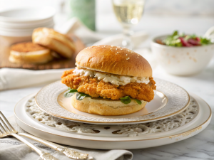 Air fryer chicken sandwich
