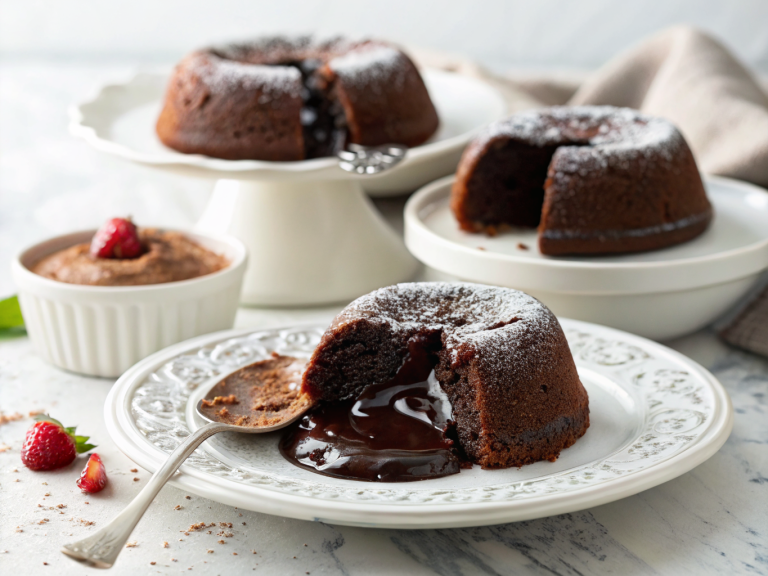 Air fryer chocolate lava cakes