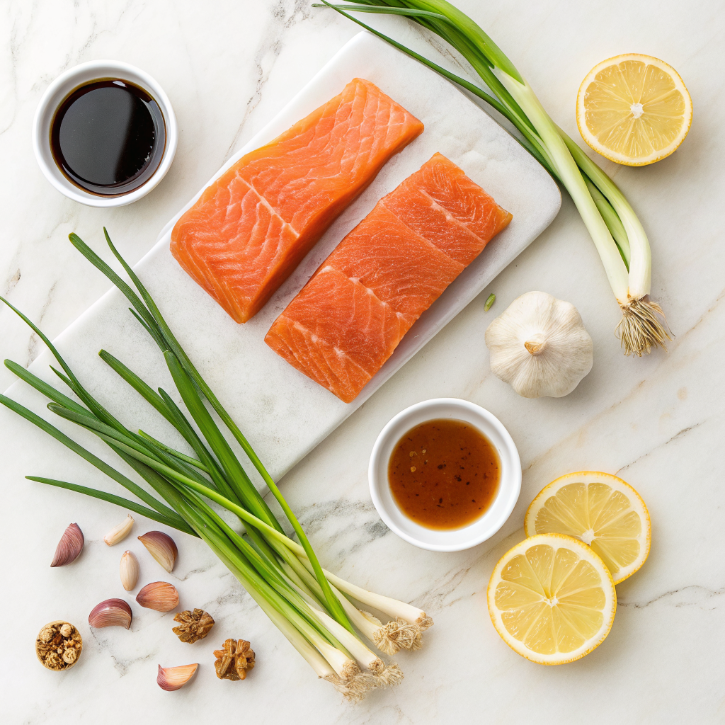Honey garlic salmon ingredients