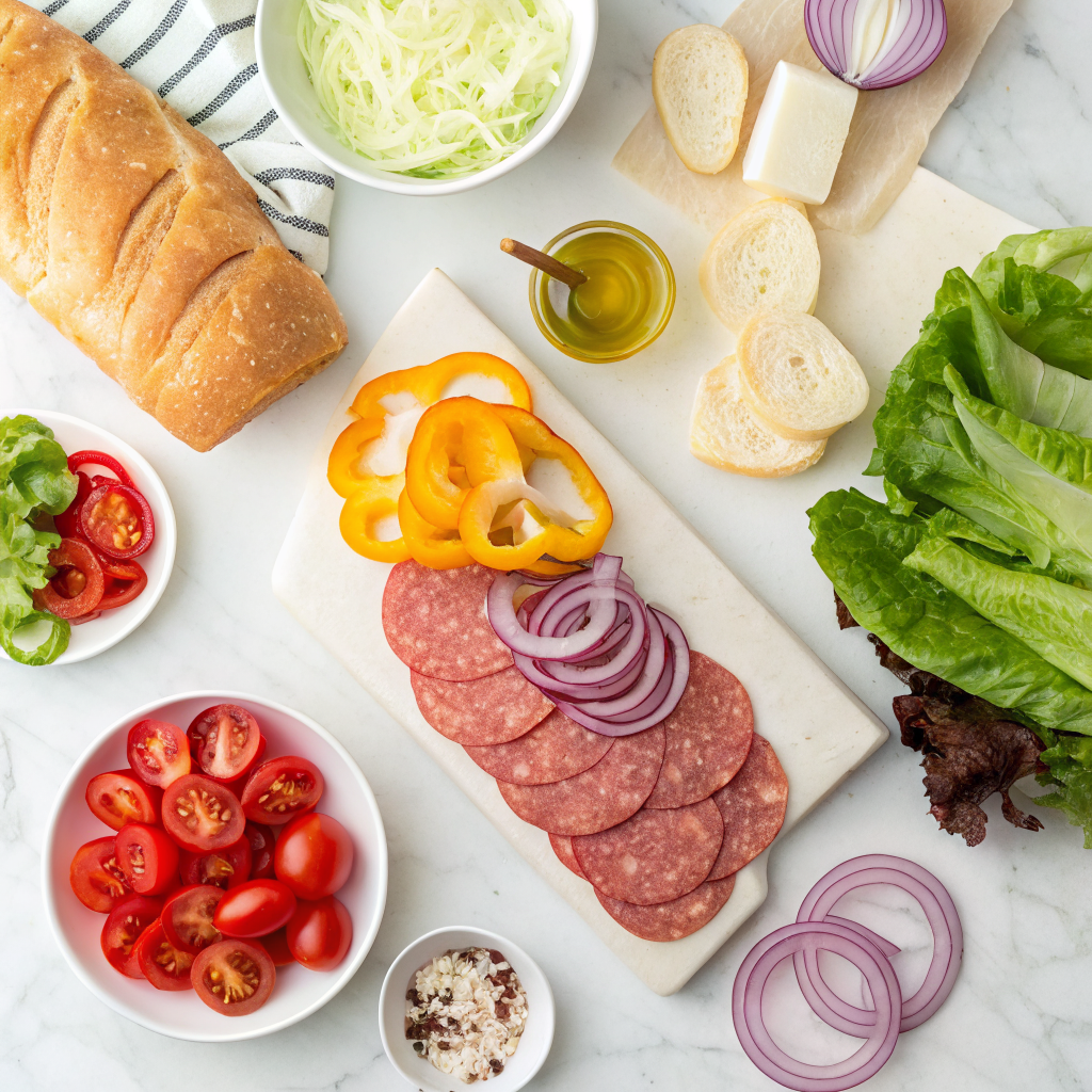Chopped italian sandwich ingredients