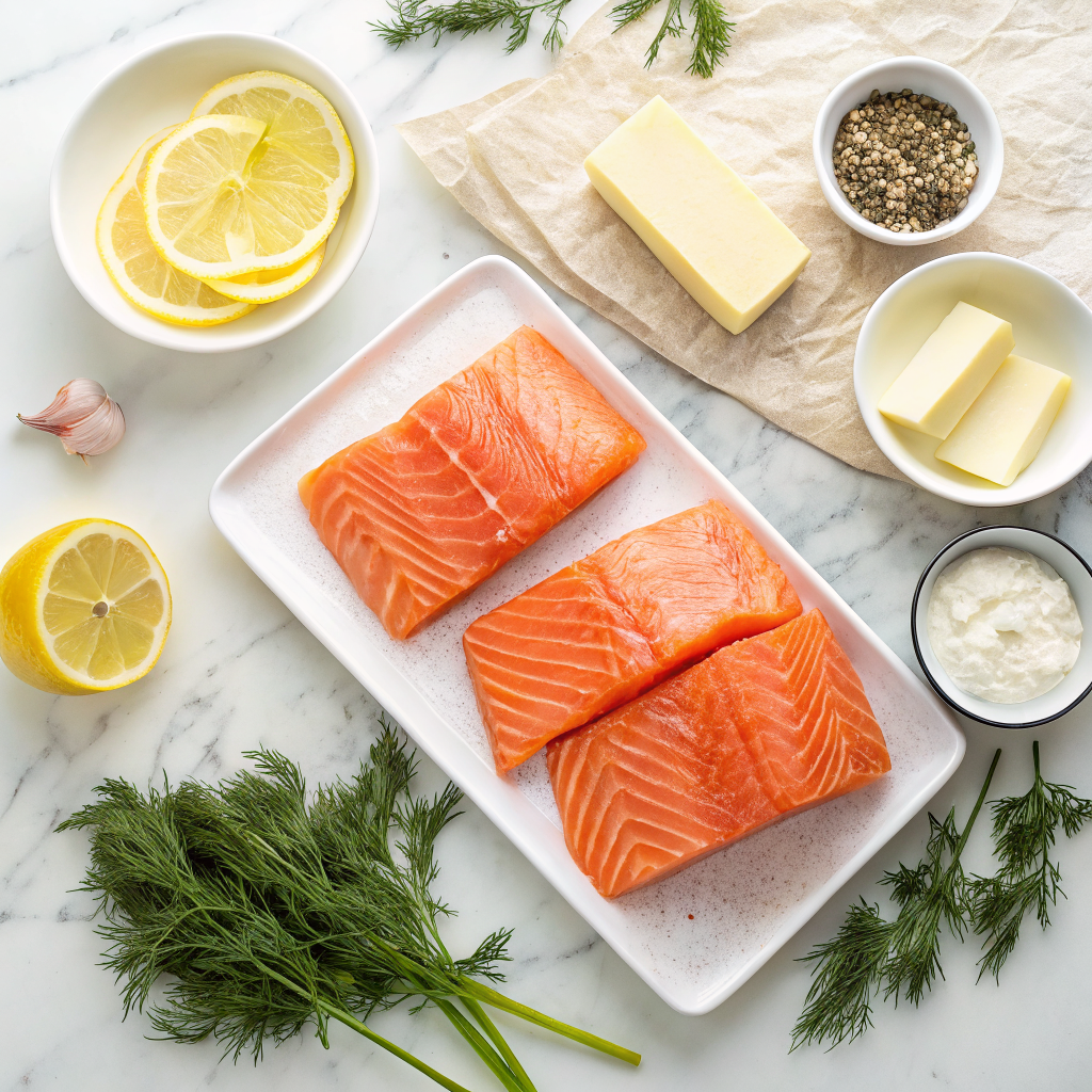 Baked salmon with lemon butter