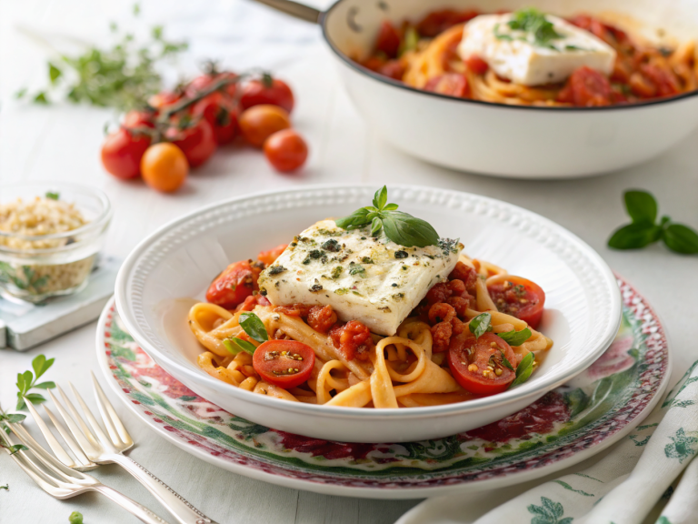 Baked feta pasta recipe