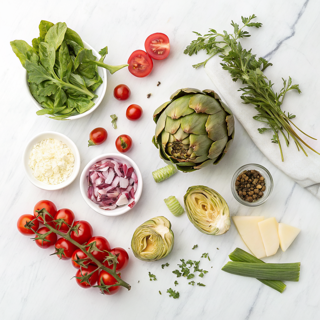 Chopped artichoke sandwich ingredients