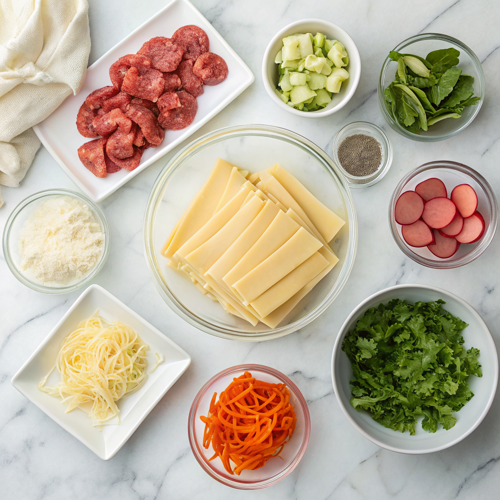 Wonton lasagna ingredients