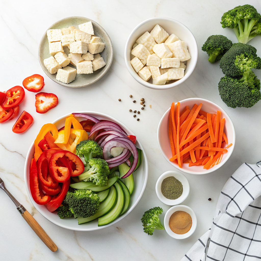 Budget dinner vegetable stir fry ingredients